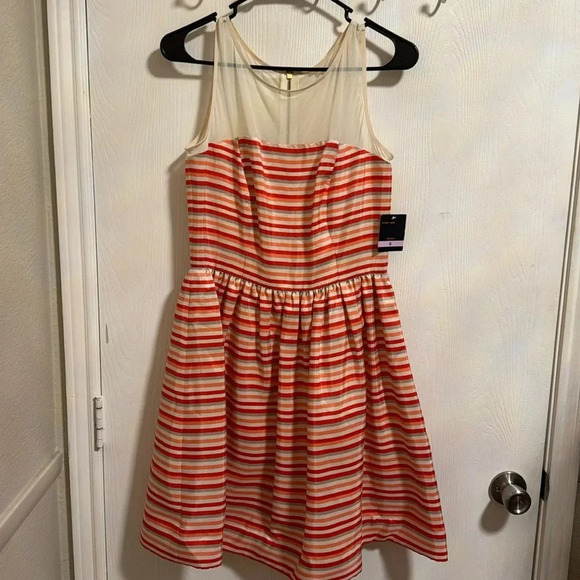 NWT Girls Striped Sleeveless Size 6 Dress Party Flowy Semi Formal Wedding Party - Picture 1 of 8